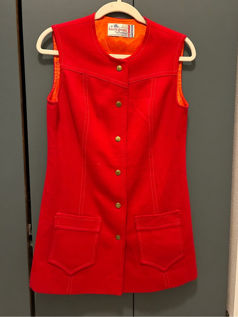 Pendleton wool pinafore snap dress